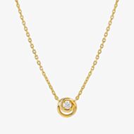 Nomination Cosmic Love Gold Plated Cubic Zirconia Circle Pendant Necklace 241706/054