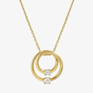 Nomination Cosmic Love Gold Plated Cubic Zirconia Large Double Circle Pendant Necklace 241708/054