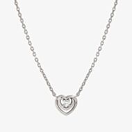 Nomination Cosmic Love White Rhodium Cubic Zirconia Heart Pendant Necklace 241706/004