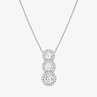Nomination Seidivina White Rhodium Three Cubic Zirconia Round Cluster Pendant Necklace 241403/010