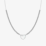 Nomination Emosfere Silver Tone Mother Of Pearl Heart Ball Necklace 134205/036