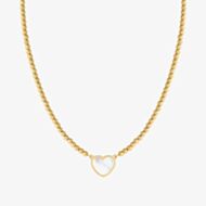 Nomination Emosfere Gold Tone Mother Of Pearl Heart Ball Bead Necklace 134216/036