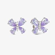 Nomination Shine Me Up Silver Lilac & White Cubic Zirconia Butterfly Stud Earrings 241903/006