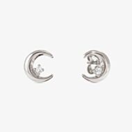 Nomination Dream Beats Silver Cubic Zirconia Moon Stud Earrings 242603/022
