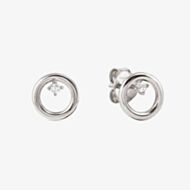 Nomination Dream Beats Silver Cubic Zirconia Circle Stud Earrings 242603/043