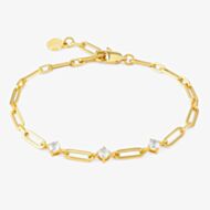 Nomination Style Gold Plated 3 Stone Link Chain Bracelet 029400/012