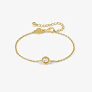 Nomination Cosmic Love Gold Plated Cubic Zirconia Round Pendant Bracelet 241703/054