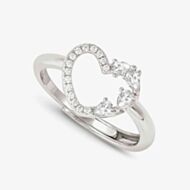 Nomination Shine Me Up Silver Multi Cut Cubic Zirconia Open Heart Ring 241900/003