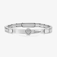 Nomination Trendsetter Stainless Steel & Cubic Zirconia Heart Bracelet 021133/022