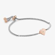 Nomination Milleluci Rose Gold Finish Heart Toggle Pave Half Bangle 028004/022