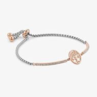Nomination Milleluci Rose Gold Finish Pave Tree of Life Toggle Half Bangle 028005/017