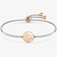 Nomination Milleluci Two-Tone Initial D Half Bangle Toggle Bracelet 028007/004