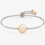 Nomination Milleluci Two-Tone Initial N Half Bangle Toggle Bracelet 028007/014