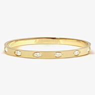 Nomination Pretty Bangles Gold Tone Cubic Zirconia Hinged Bangle 029526/020
