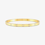 Nomination Pretty Bangles Gold Plated Square Set Cubic Zirconia Medium Bangle 029514/012
