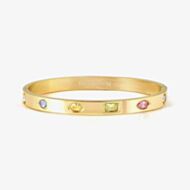 Nomination Pretty Bangles Stainless Steel & Yellow PVD Multi-Colour Cubic Zirconia Medium Bangle 029532/024