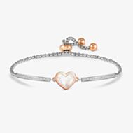 Nomination Milleluci Rose Gold Tone Plated Mother of Pearl Heart Box Chain Bracelet 028031/069