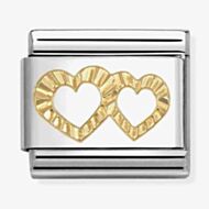 Nomination Classic Symbols Diamond Cut Double Heart Charm 030149/64