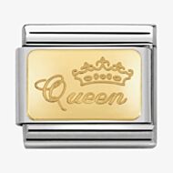 Nomination CLASSIC Gold Engraved Signs Queen Charm 030121/49