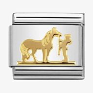 Nomination CLASSIC Gold Symbols Horse With Rider Charm 030149/29