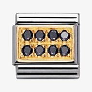Nomination CLASSIC Gold Pave Black Cubic Zirconia Charm 030314/10