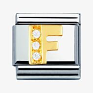 Nomination CLASSIC Gold Letters Cubic Zirconia F Charm 030301/06