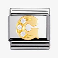 Nomination CLASSIC Gold Letters Cubic Zirconia G Charm 030301/07