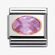 Nomination CLASSIC Gold Oval Faceted Cubic Zirconia Pink Charm 030601/003