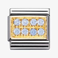 Nomination CLASSIC Gold Pave Light Blue Cubic Zirconia Charm 030314/05