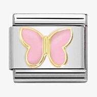 Nomination CLASSIC Composable Gold Pink Enamel Butterfly Charm 030285/59