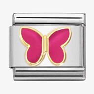 Nomination CLASSIC Composable Gold Fuchsia Enamel Butterfly Charm 030285/62