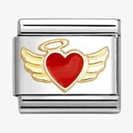 Nomination CLASSIC Gold & Red Angel Heart Charm 030207/52