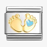 Nomination CLASSIC Gold Blue Baby Feet Charm 030272/86