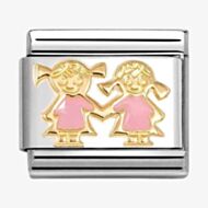 Nomination CLASSIC Gold & Pink Two Girl Sister Charm 030272/91