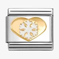 Nomination CLASSIC Gold Christmas Heart With Cut Out Snowflake Charm 030225/26