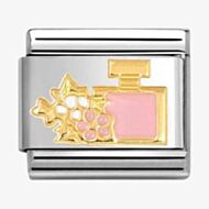 Nomination CLASSIC Stainless Steel & 18ct Yellow Gold Pink Perfume Bottle Charm 030272/93