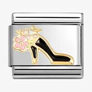 Nomination CLASSIC Stainless Steel 18ct Yellow Gold High Heel Shoe Flower Charm 030272/95