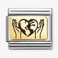 Nomination Classic Plates World In Your Hands Charm 030166/67