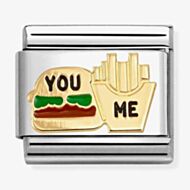 Nomination Composable Classic You & Me Burger & Fries Charm 030285/89