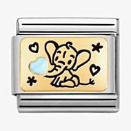 Nomination CLASSIC Composable Blue & Black Elephant Heart Charm 030289/04