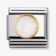 Nomination CLASSIC Gold Round Stones White Opal Charm 030503/07