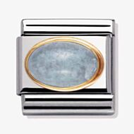Nomination CLASSIC Gold Oval Aquamarine Charm 030504/01