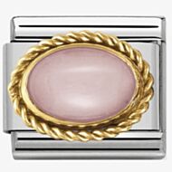 Nomination CLASSIC Gold Hard Stones Oval Pink Opal Charm 030507/22