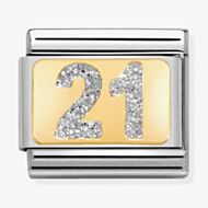 Nomination CLASSIC Gold Glitter Number 21 Charm 030224/02 *