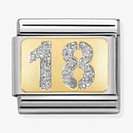Nomination CLASSIC Gold Glitter Number 18 Charm 030224/01