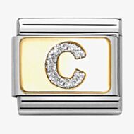 Nomination CLASSIC Silver Glitter Letter C Charm 030291/03