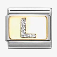 Nomination CLASSIC Silver Glitter Letter L Charm 030291/12