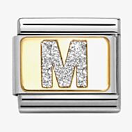 Nomination CLASSIC Silver Glitter Letter M Charm 030291/13