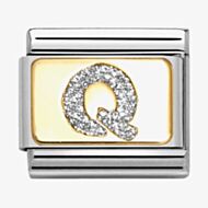 Nomination CLASSIC Silver Glitter Letter Q Charm 030291/17