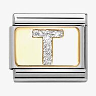 Nomination CLASSIC Silver Glitter Letter T Charm 030291/20